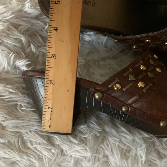 Candie's Brown Studded Clog Mules - Picture 5 of 7